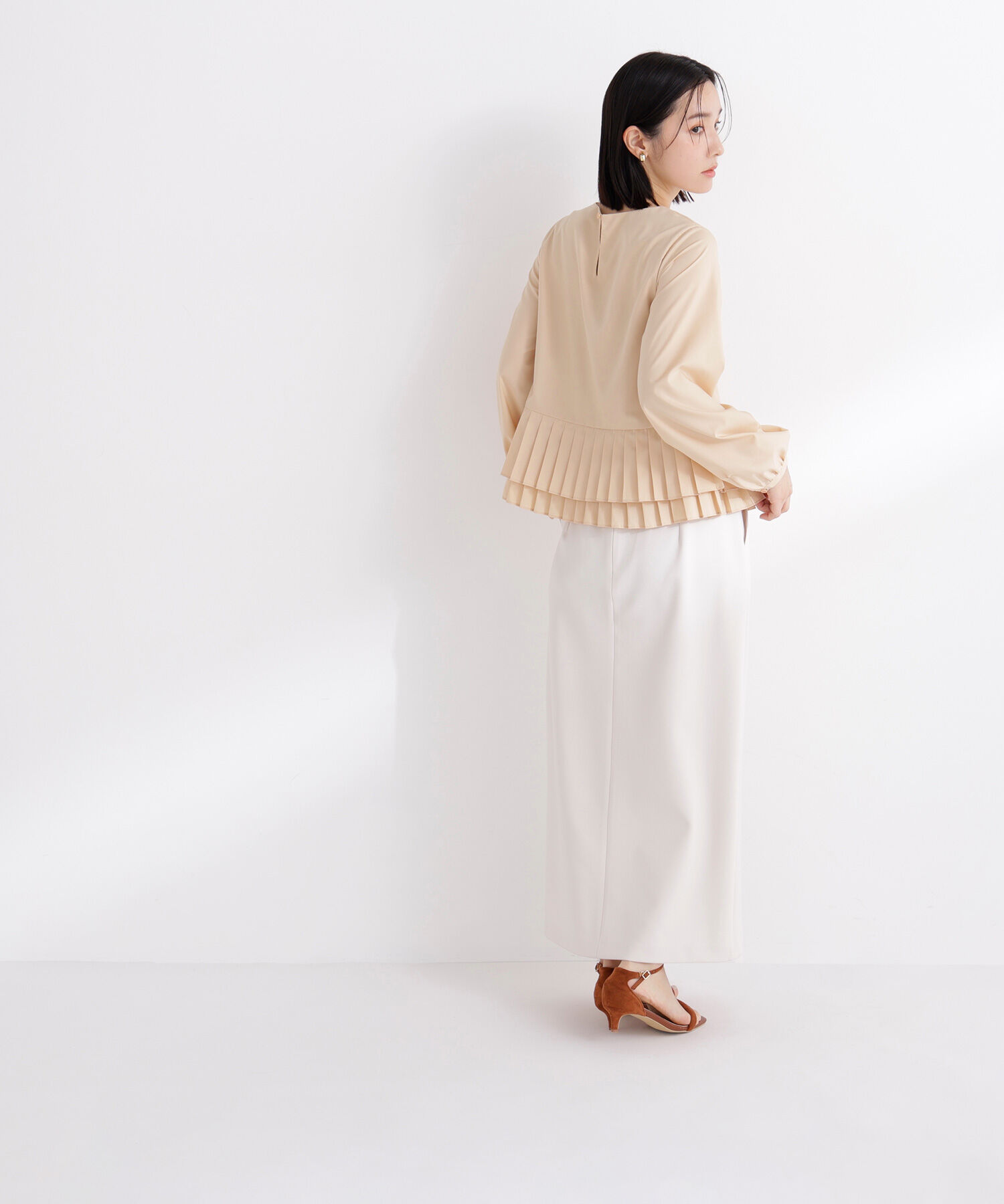  「ストレッチカルゼシリーズ ナロースカート」|スカート|
