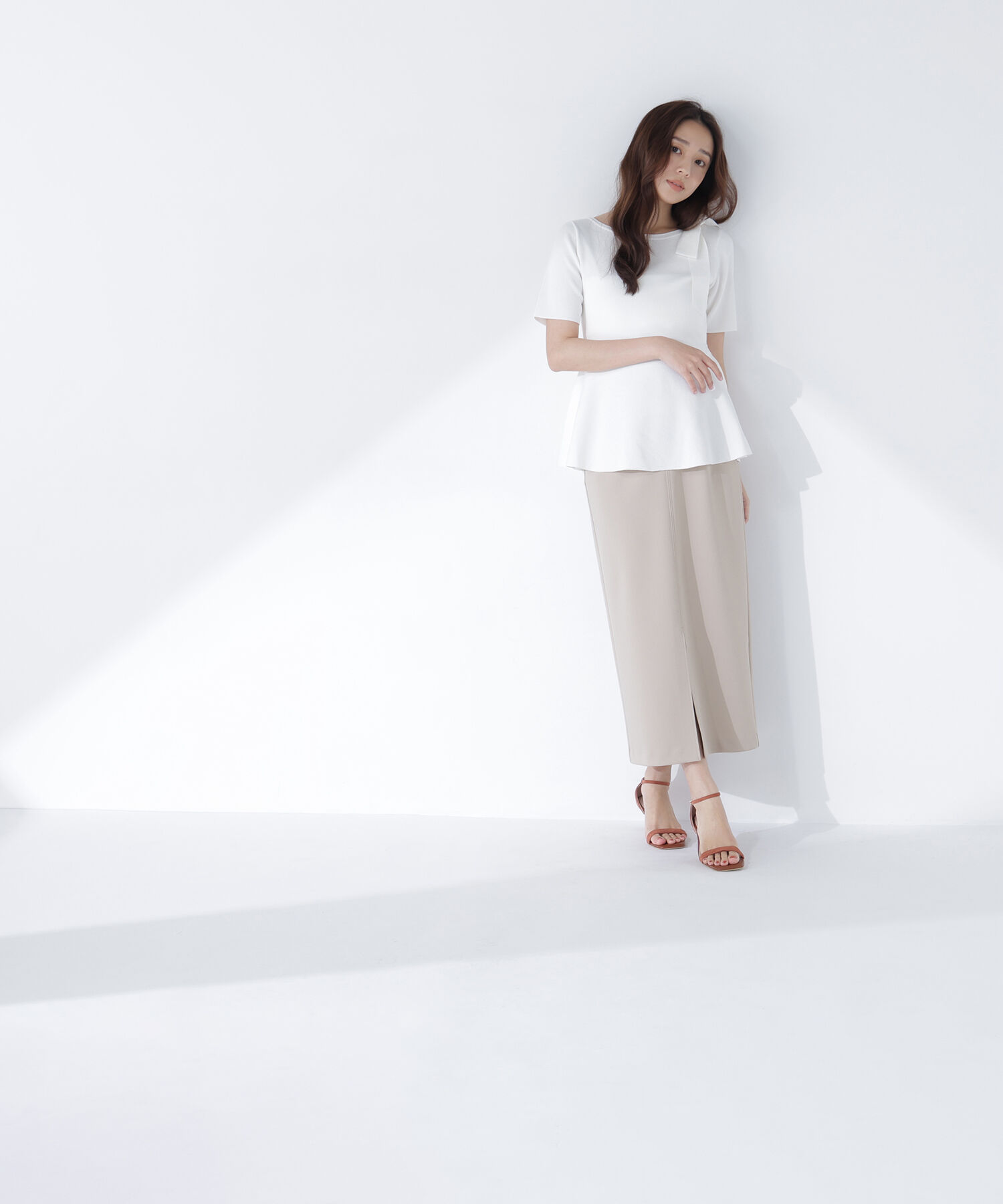  「ストレッチカルゼシリーズ ナロースカート」|スカート|