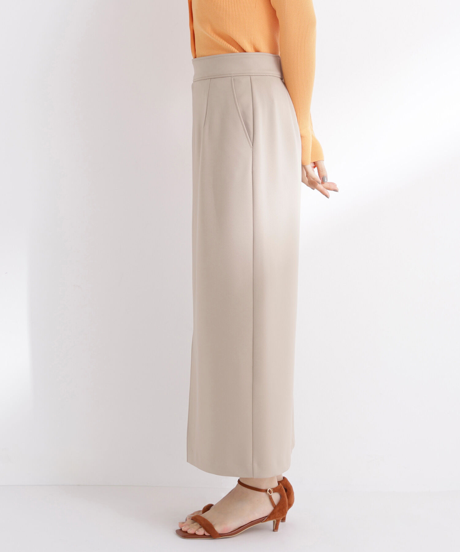  「ストレッチカルゼシリーズ ナロースカート」|スカート|