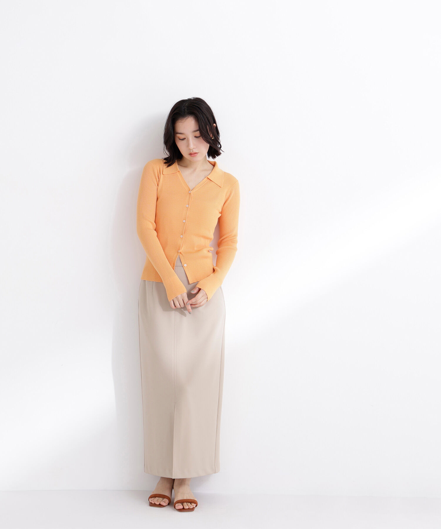  「ストレッチカルゼシリーズ ナロースカート」|スカート|