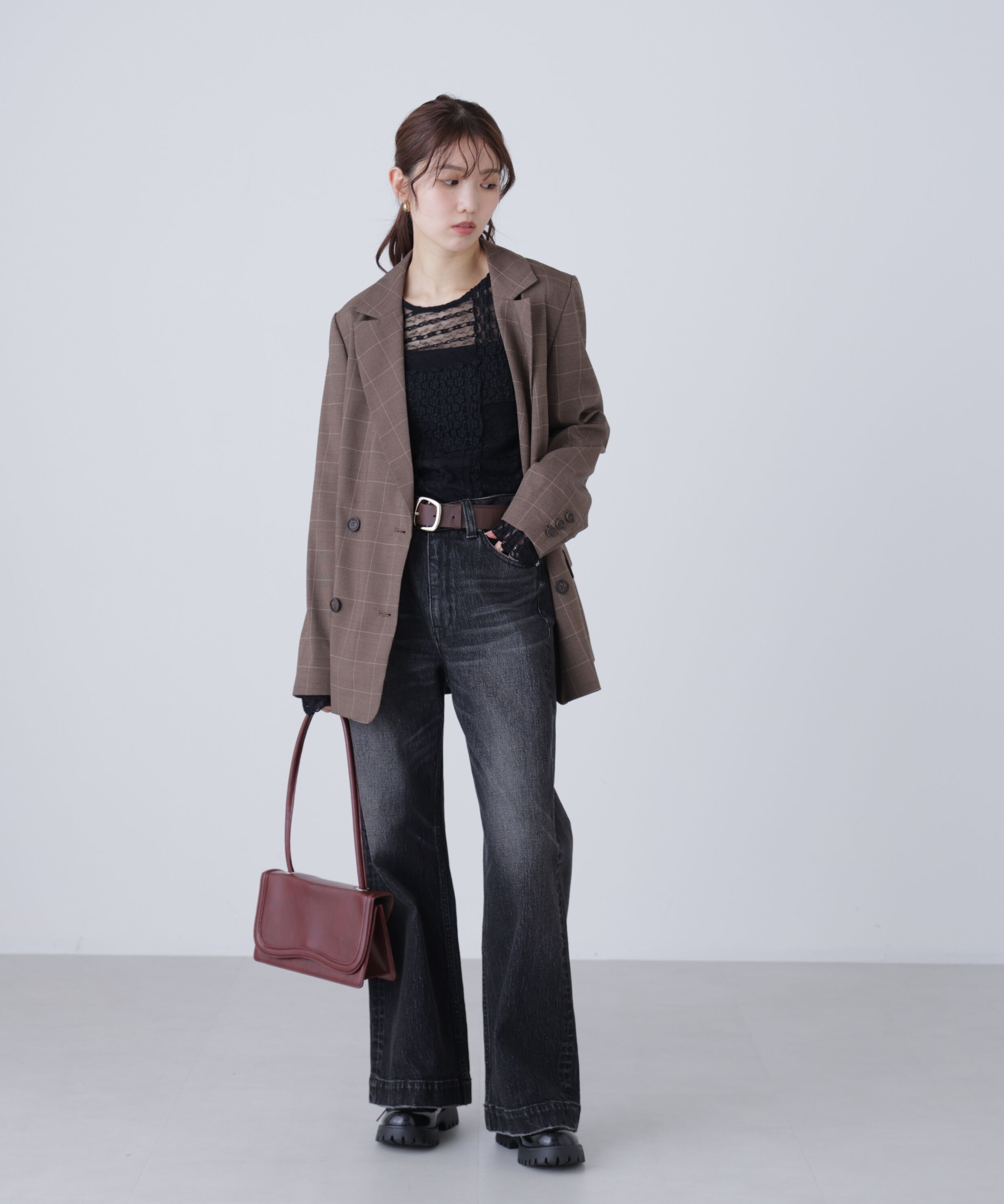  「パッチワークチュールレースカットソー」|Tシャツ・カットソー|