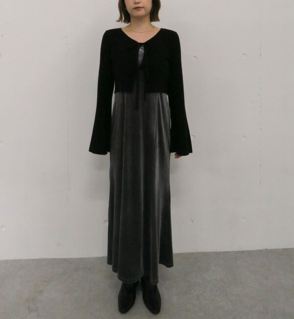 archives「ランダムリブニットカーデ&times;ベロアキャミワンピースＳＥＴ」|ワンピース|