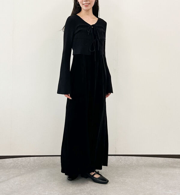 archives「ランダムリブニットカーデ&times;ベロアキャミワンピースＳＥＴ」|ワンピース|