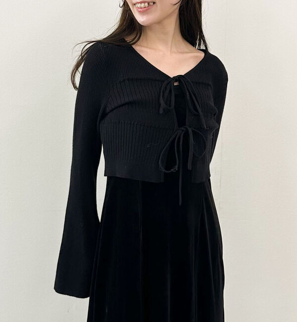 archives「ランダムリブニットカーデ&times;ベロアキャミワンピースＳＥＴ」|ワンピース|