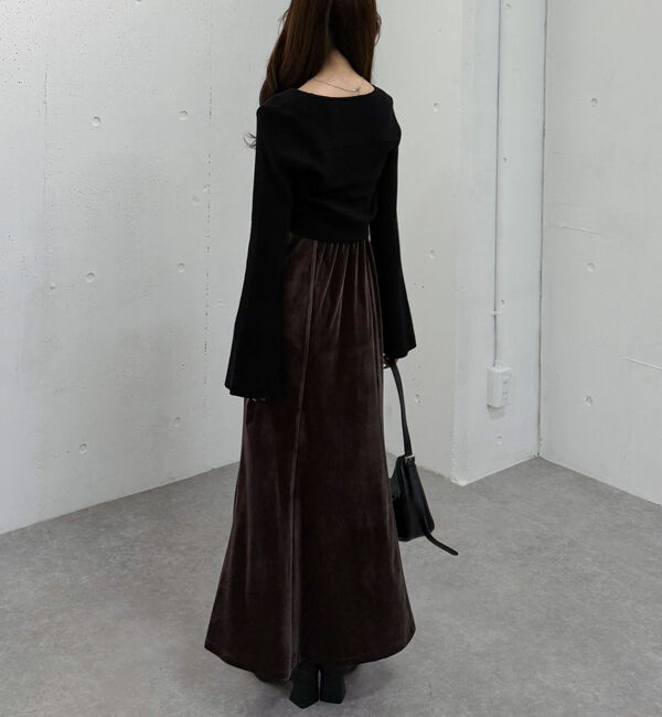 archives「ランダムリブニットカーデ&times;ベロアキャミワンピースＳＥＴ」|ワンピース|