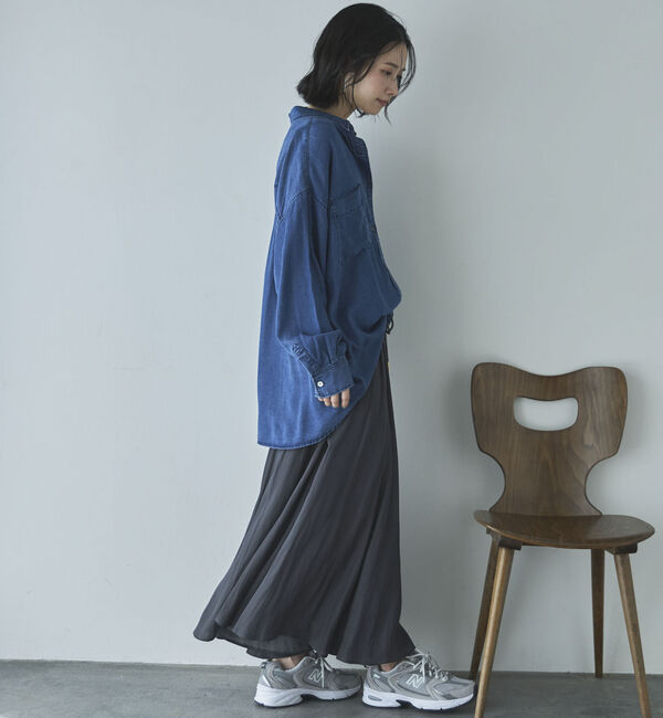 Doux archives「とろみサテンギャザースカート」|スカート|