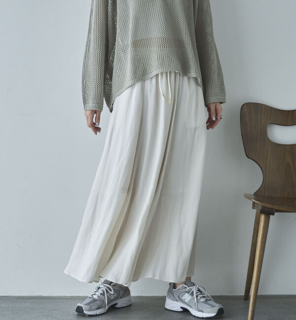 Doux archives「とろみサテンギャザースカート」|スカート|