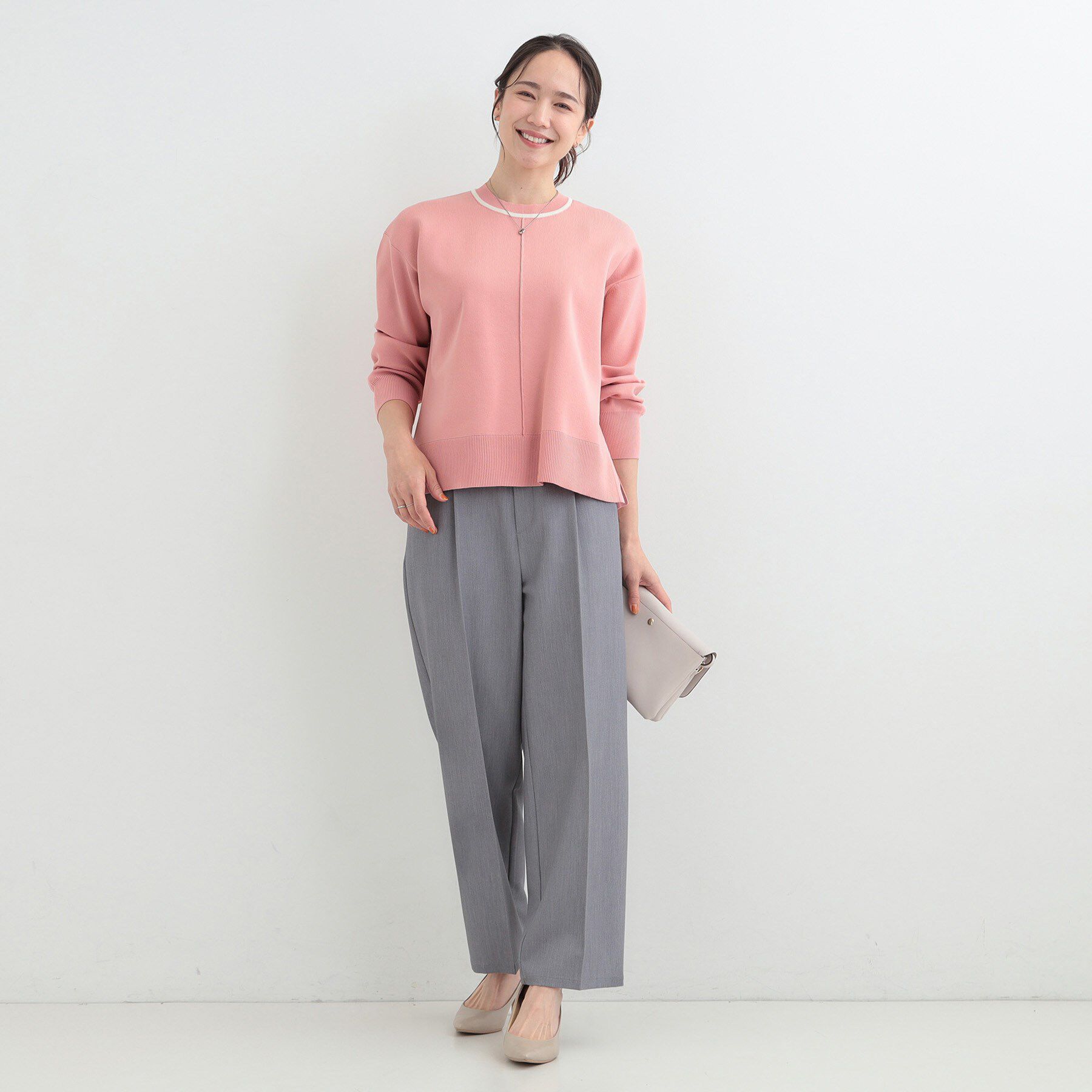 SHOO･LA･RUE「【洗濯機可/S-LL】軽やかな スポンディッシュ パイピングニット」|ニット・セーター|