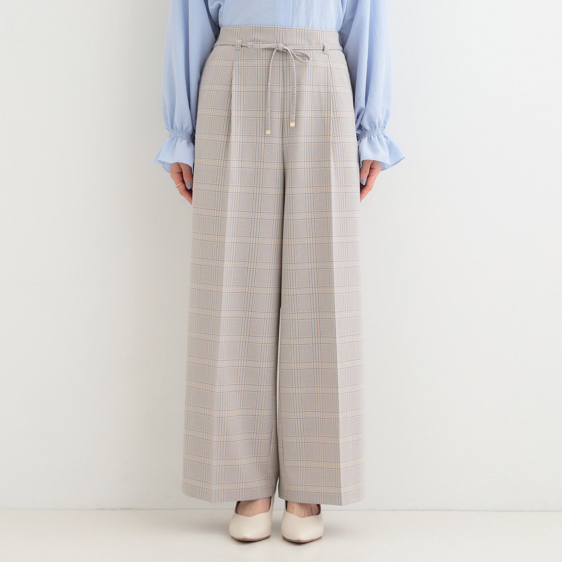 SHOO･LA･RUE「【着丈選べる/S-LL】センタープレスできちんと見え イージーワイドパンツ」|その他|