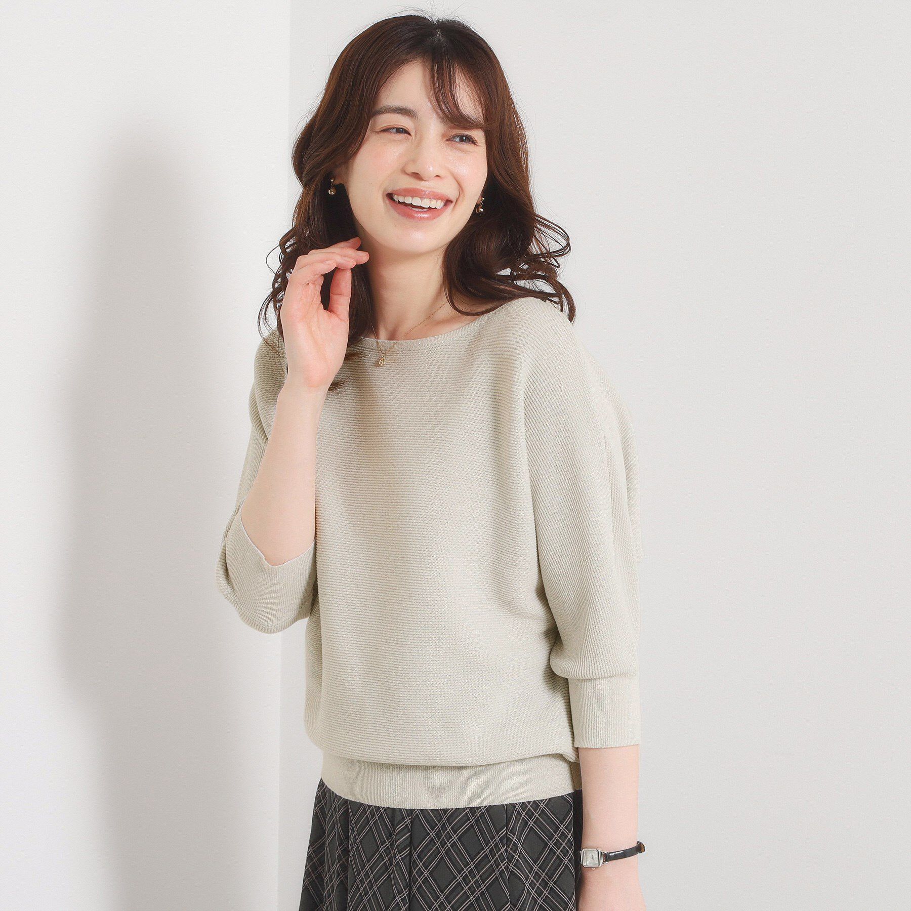 ITS&rsquo;DEMO「【手洗い可】ラメドルマンニット」|ニット・セーター|アイボリー(004)