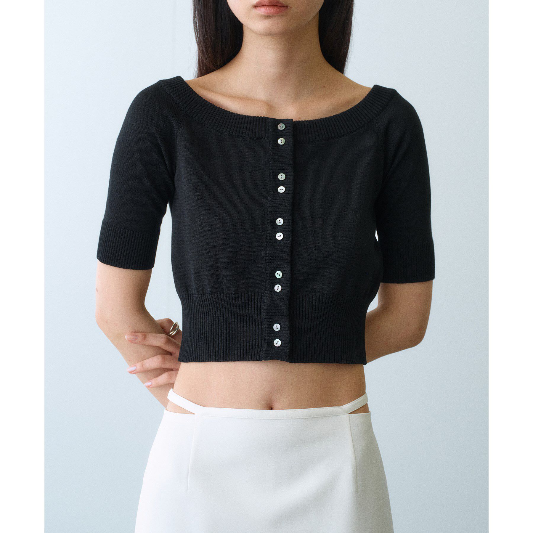 CODE A「design knit short cardigan」|カーディガン|