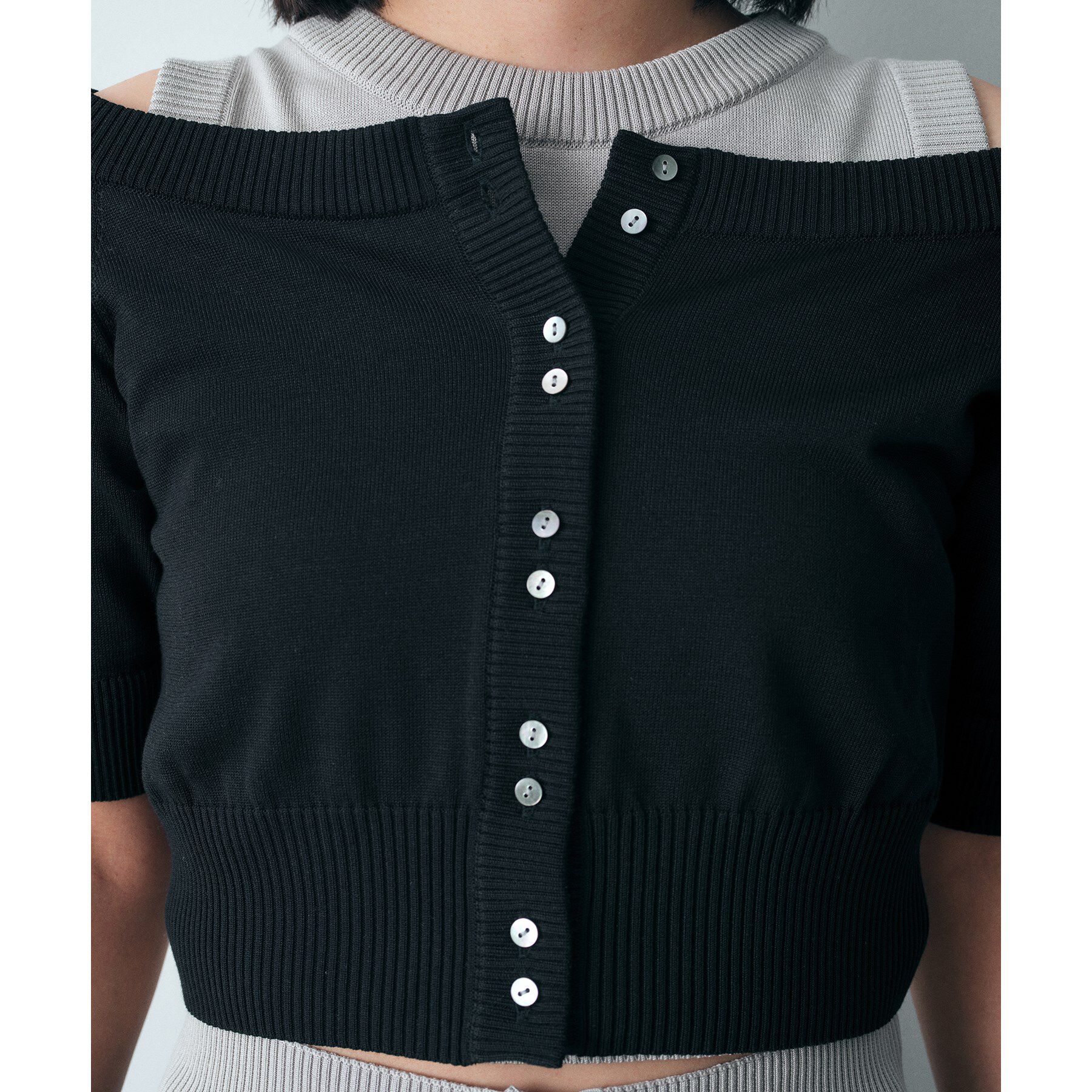 CODE A「design knit short cardigan」|カーディガン|