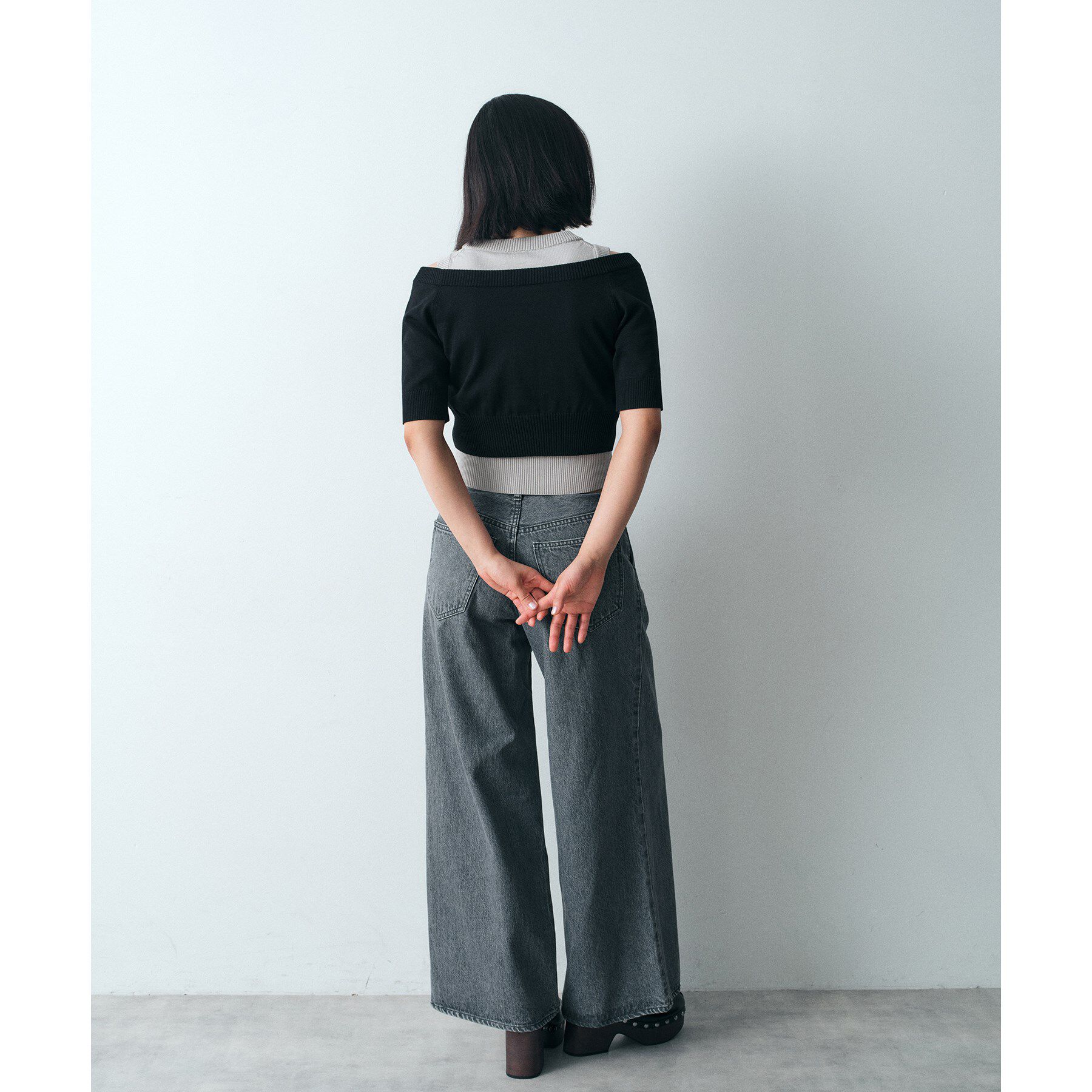 CODE A「design knit short cardigan」|カーディガン|