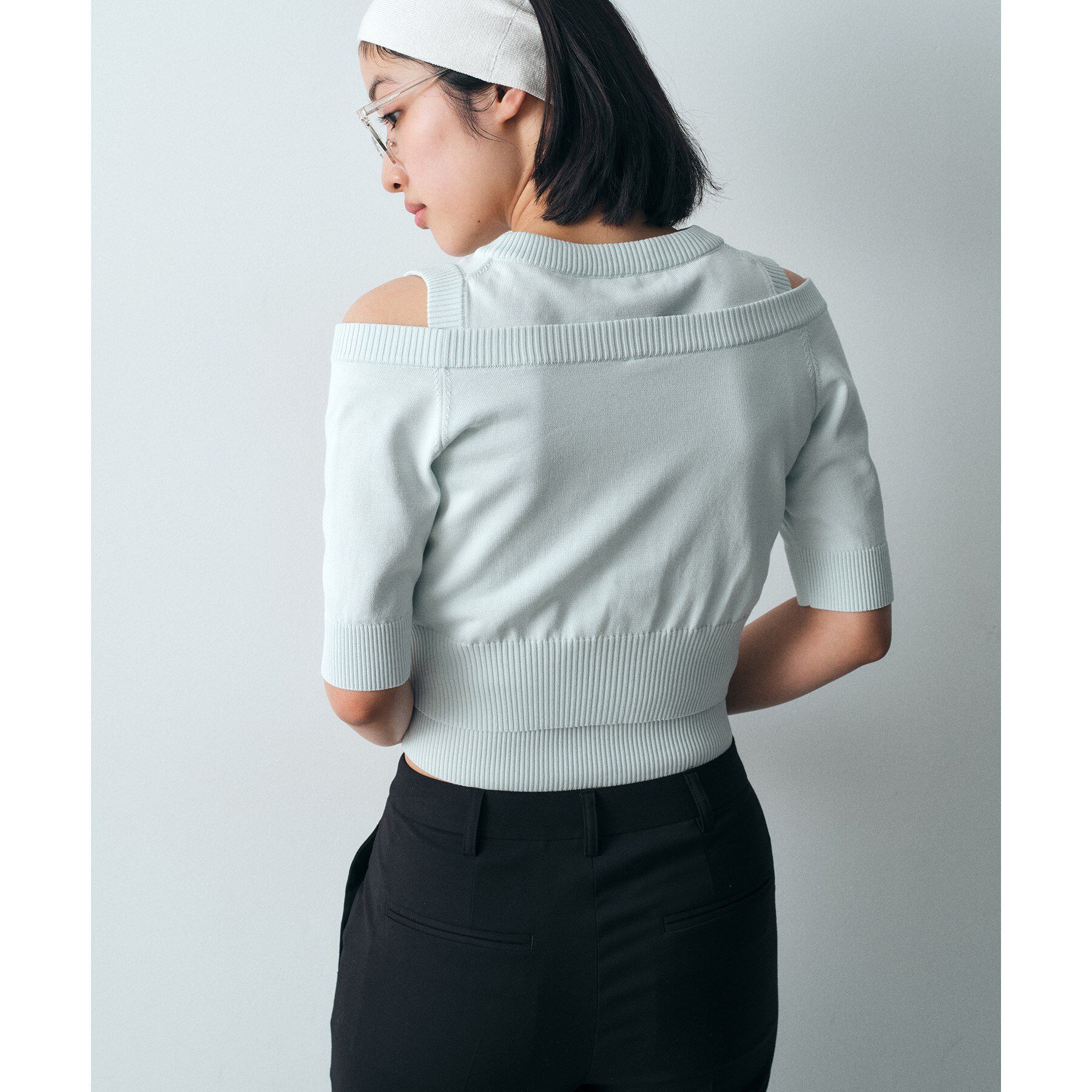 CODE A「design knit short cardigan」|カーディガン|