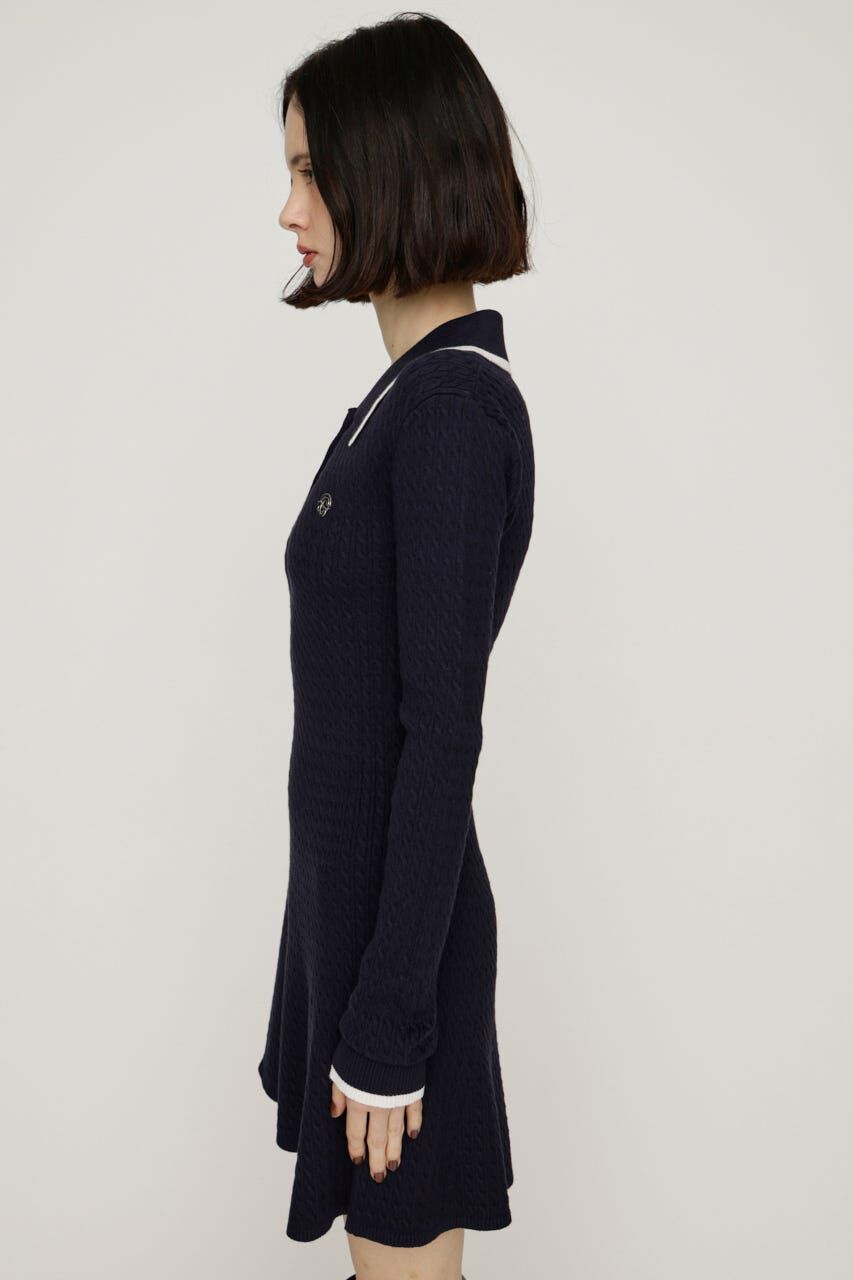 SLY「COLLARED CABLE KNIT ショートワンピース」|ワンピース|