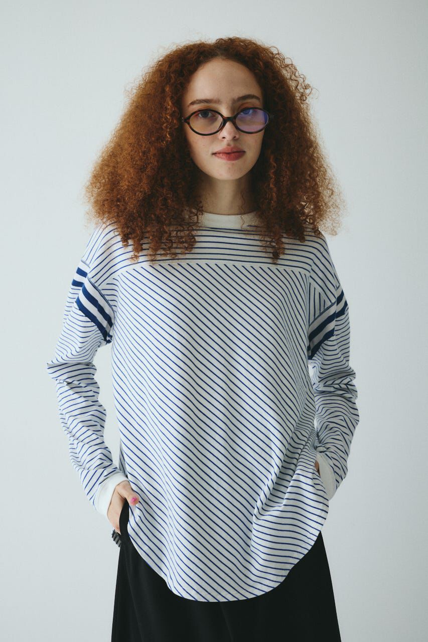 HeRIN.CYE「Design border tops」|Tシャツ・カットソー|BLU