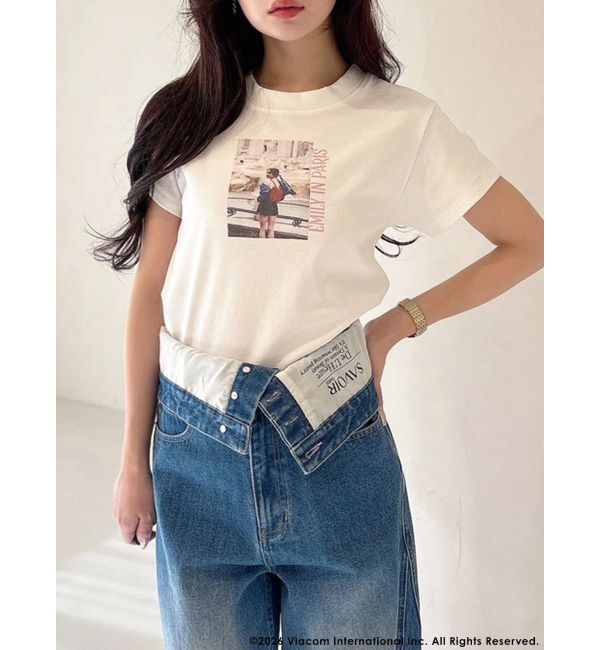 MERCURYDUO「【EMILY IN PARISコラボ】バーティカルフォトTシャツ」|Tシャツ・カットソー|