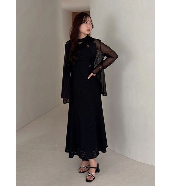 MERCURYDUO「レースブロッキングカットワンピース」|ワンピース|