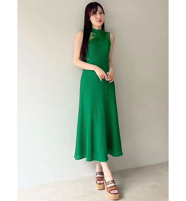 MERCURYDUO「レースブロッキングカットワンピース」|ワンピース|