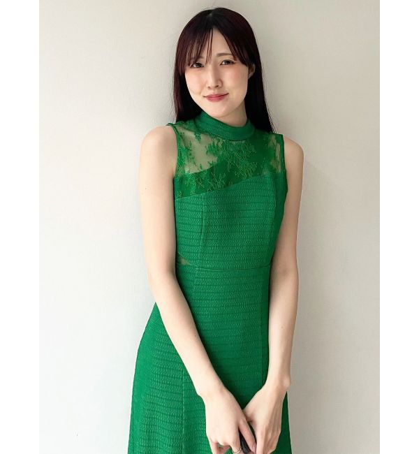 MERCURYDUO「レースブロッキングカットワンピース」|ワンピース|