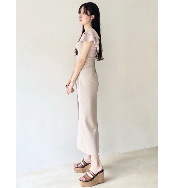 MERCURYDUO「ツイストアシメナロースカート」|スカート|