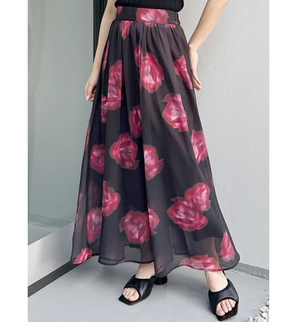 MURUA「ニュアンスフラワープリントスカート」|スカート|