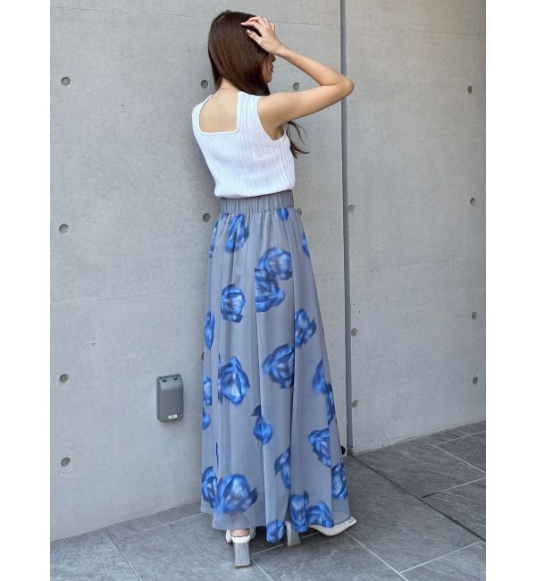 MURUA「ニュアンスフラワープリントスカート」|スカート|