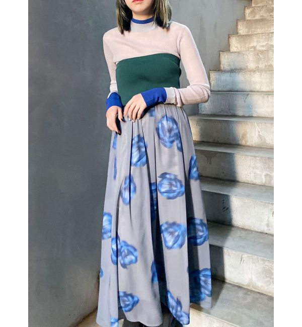 MURUA「ニュアンスフラワープリントスカート」|スカート|