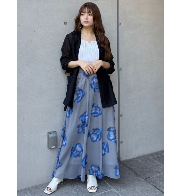 MURUA「ニュアンスフラワープリントスカート」|スカート|