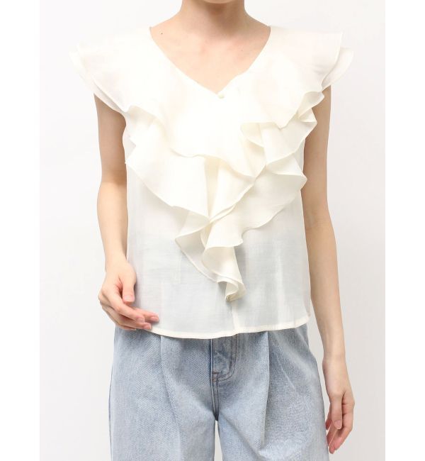 LAGUNAMOON「ノースリーブラッフルブラウス」|シャツ・ブラウス|