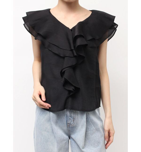LAGUNAMOON「ノースリーブラッフルブラウス」|シャツ・ブラウス|