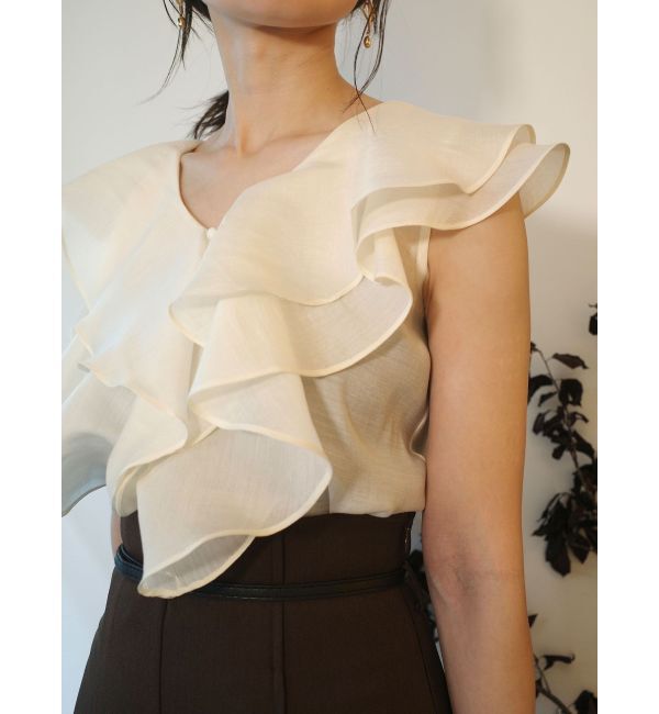 LAGUNAMOON「ノースリーブラッフルブラウス」|シャツ・ブラウス|