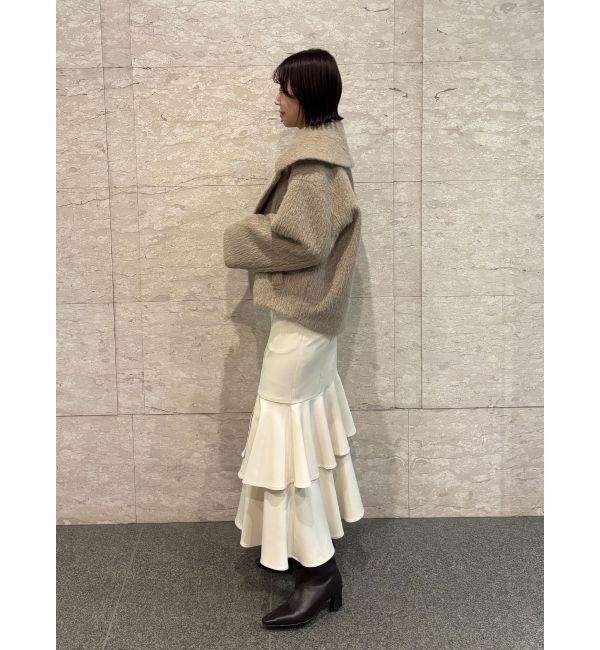 LAGUNAMOON「フェイクフェザーワイドカラーショートコート」|その他|