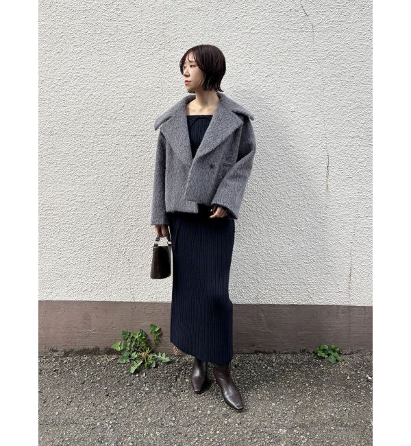 LAGUNAMOON「フェイクフェザーワイドカラーショートコート」|その他|