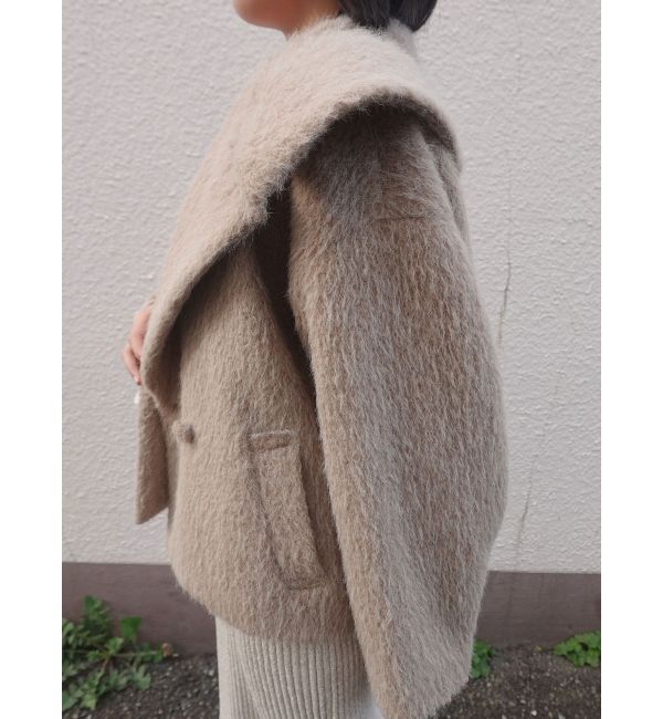 LAGUNAMOON「フェイクフェザーワイドカラーショートコート」|その他|