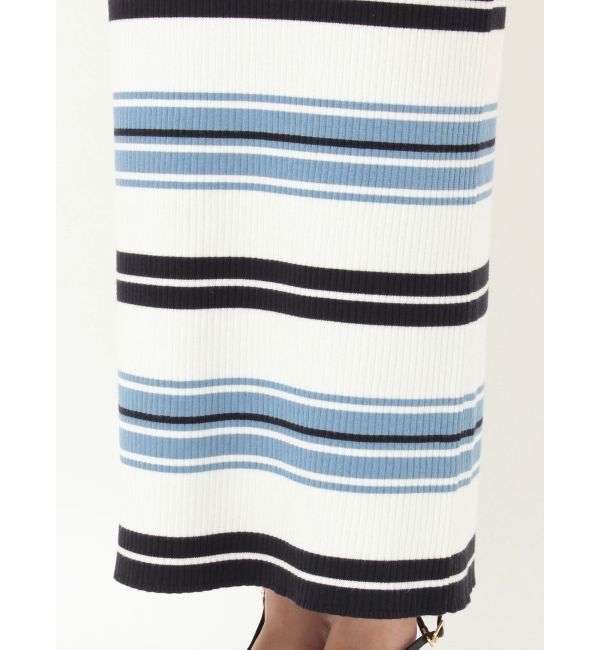 LAGUNAMOON「シャツレイヤードボーダーニットワンピース」|ワンピース|