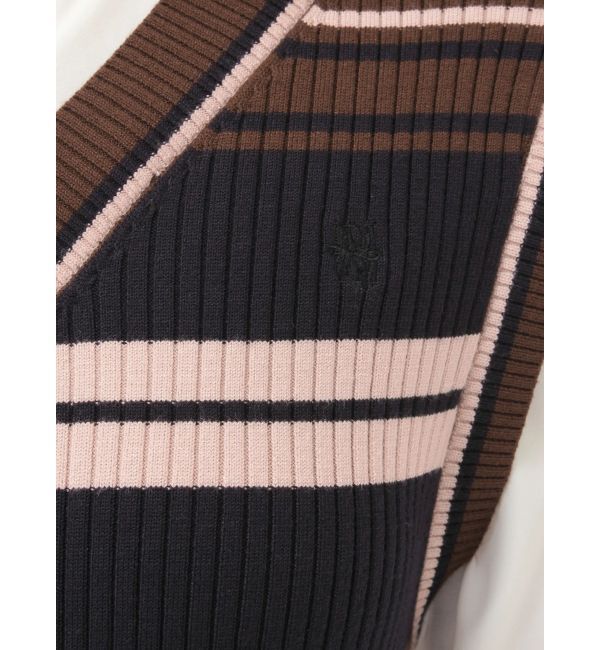 LAGUNAMOON「シャツレイヤードボーダーニットワンピース」|ワンピース|