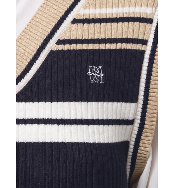 LAGUNAMOON「シャツレイヤードボーダーニットワンピース」|ワンピース|