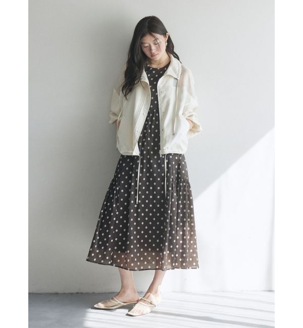 LAGUNAMOON「2WAYシアードットプリントギャザーフレアワンピース」|ワンピース|
