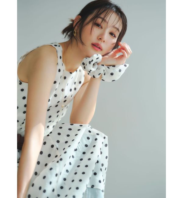 LAGUNAMOON「2WAYシアードットプリントギャザーフレアワンピース」|ワンピース|