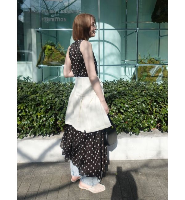 LAGUNAMOON「2WAYシアードットプリントギャザーフレアワンピース」|ワンピース|