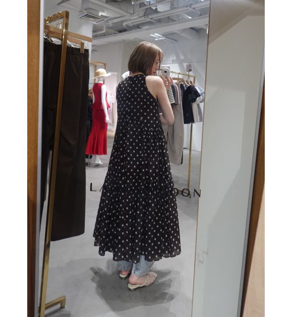 LAGUNAMOON「2WAYシアードットプリントギャザーフレアワンピース」|ワンピース|