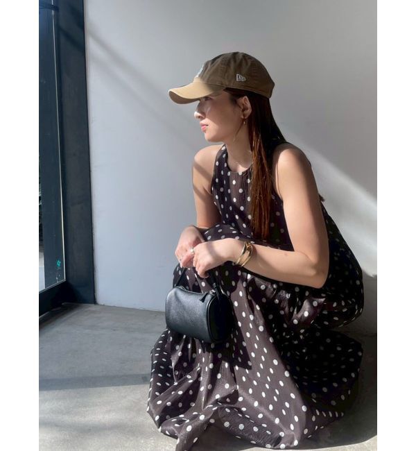 LAGUNAMOON「2WAYシアードットプリントギャザーフレアワンピース」|ワンピース|