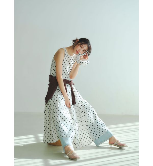 LAGUNAMOON「2WAYシアードットプリントギャザーフレアワンピース」|ワンピース|