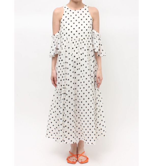 LAGUNAMOON「2WAYシアードットプリントギャザーフレアワンピース」|ワンピース|