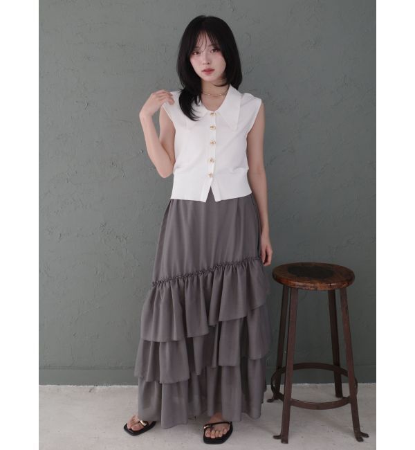 LAGUNAMOON「ニット&times;ティアードスカートドッキングワンピース」|ワンピース|