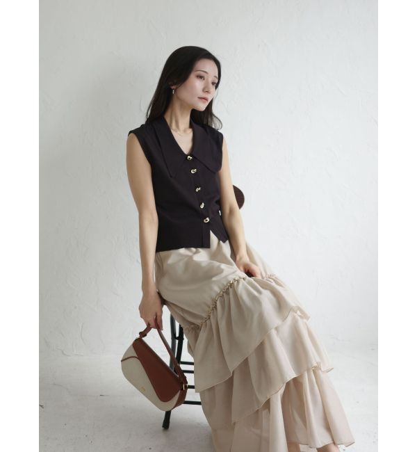 LAGUNAMOON「ニット&times;ティアードスカートドッキングワンピース」|ワンピース|