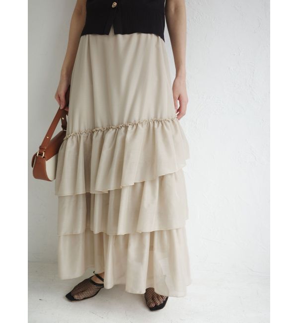 LAGUNAMOON「ニット&times;ティアードスカートドッキングワンピース」|ワンピース|