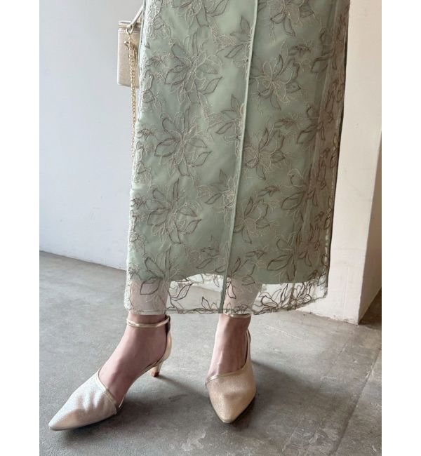 LAGUNAMOON「LADYラメフェザーエンブロイダリードレス」|ワンピース|