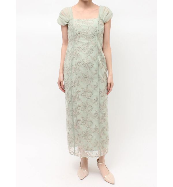 LAGUNAMOON「LADYラメフェザーエンブロイダリードレス」|ワンピース|